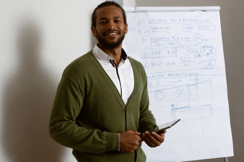 Teacher standing in front of a class